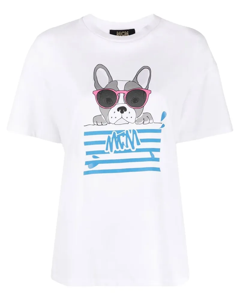 MCM T-Shirt mit grafischem Print - Weiß Weiß
