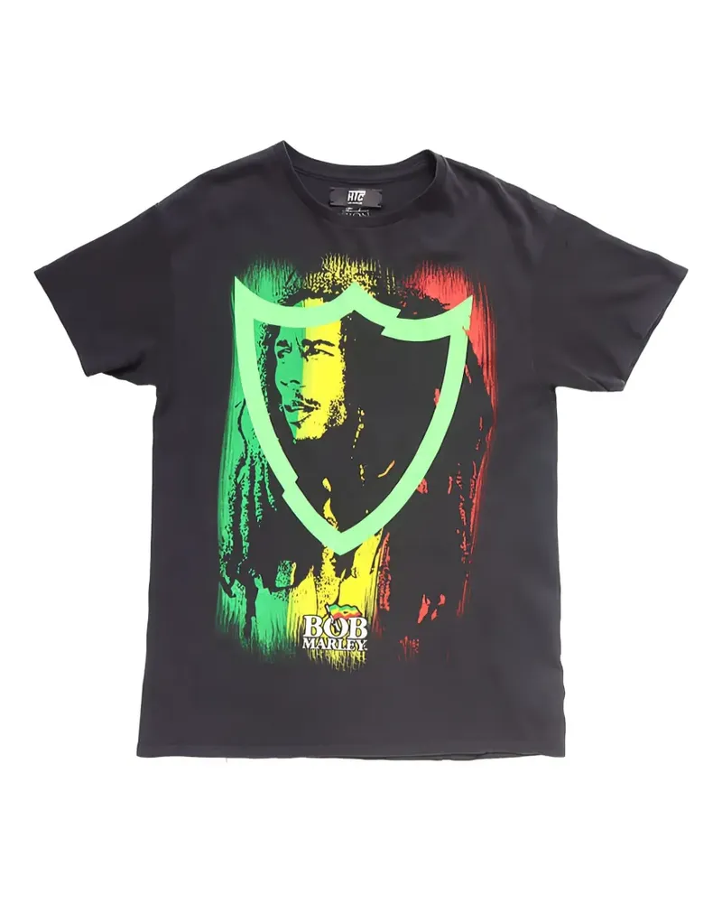 HTC Hollywood Trading Company T-Shirt mit Bob-Marley-Print - Schwarz Schwarz