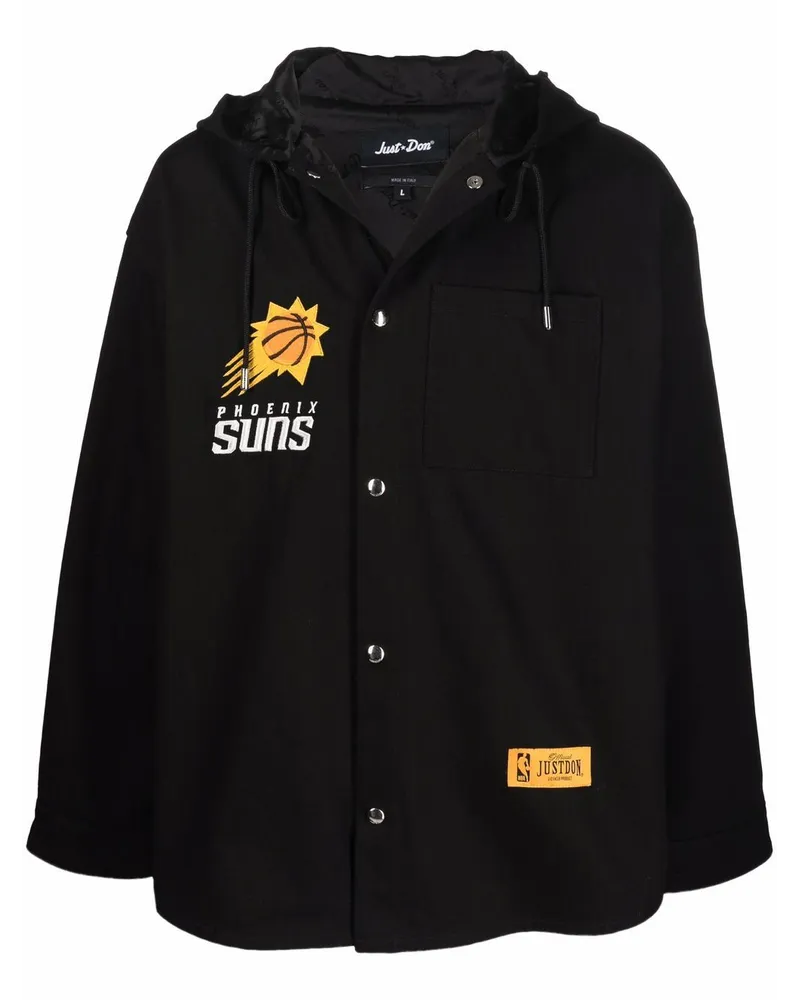 JUST DON Kapuzenjacke mit Logo-Print Schwarz