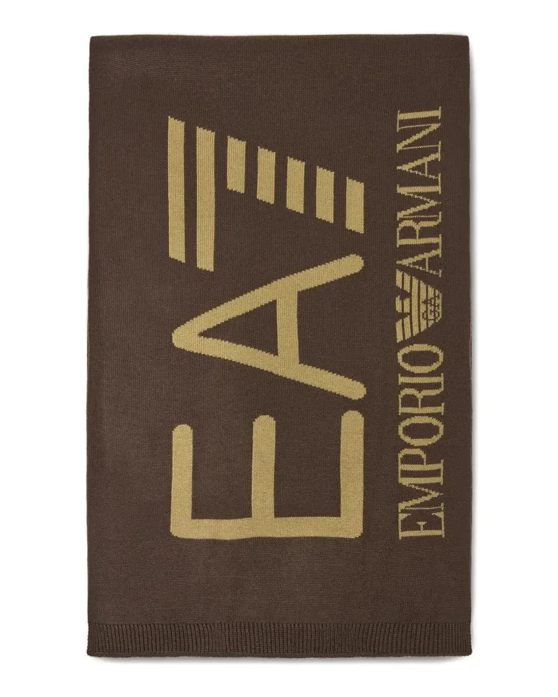 EA7 EA7 Schal mit Logo-Intarsie - Braun Braun