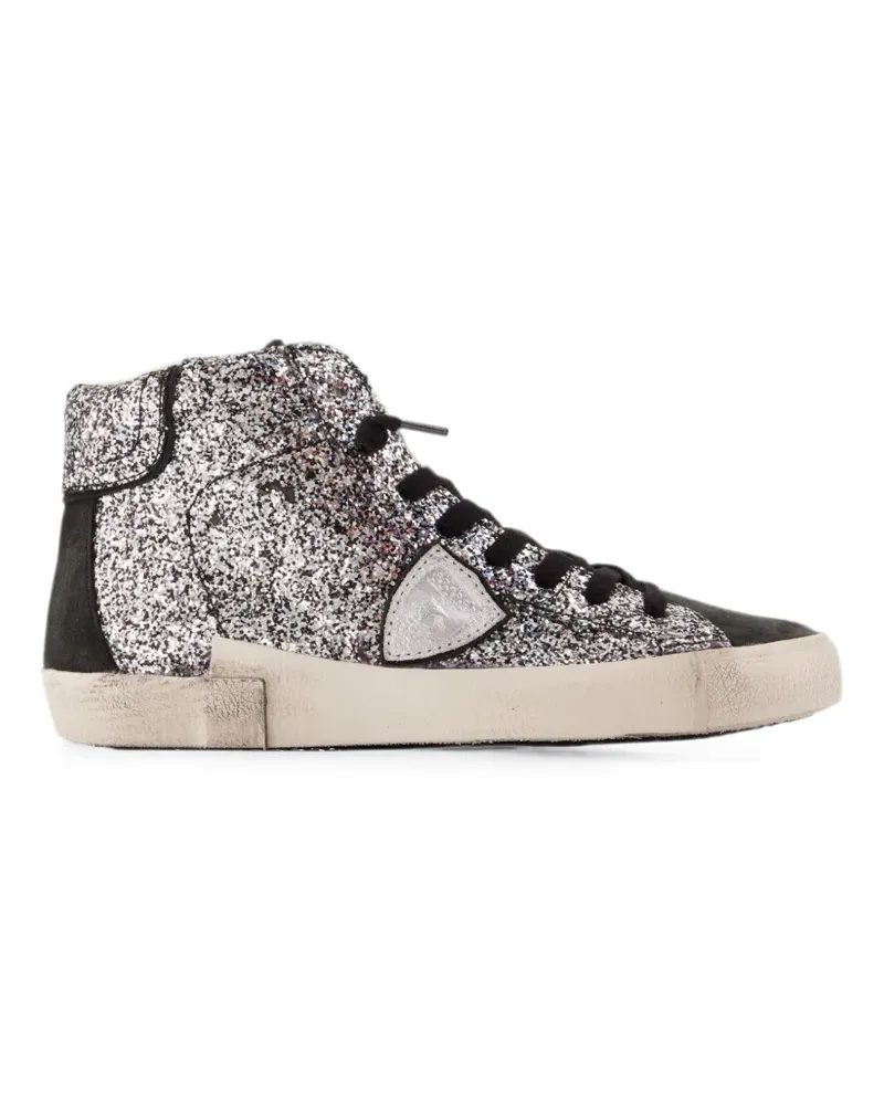 Philippe Model Prsx glitter-embellished sneakers - Silber Silber
