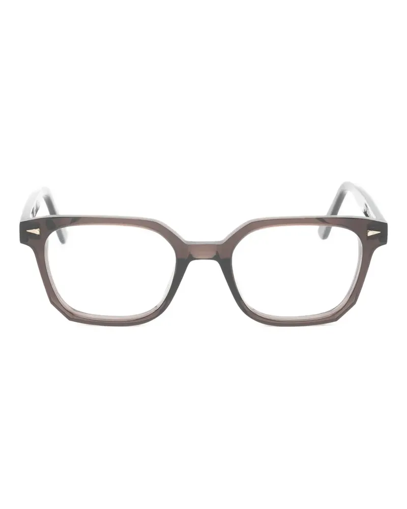 AHLEM Houdon Brille mit geometrischem Gestell - Braun Braun