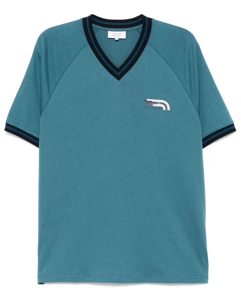 Kitsuné Flash Fox T-Shirt - Blau Blau