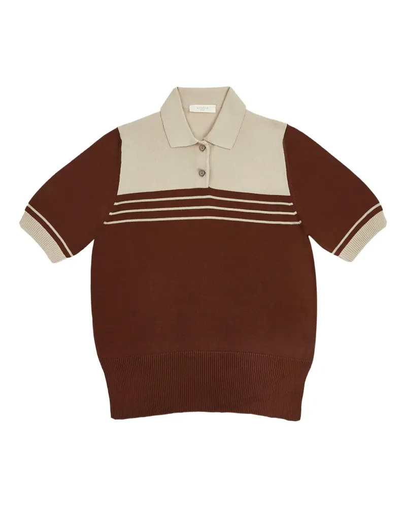 Zanone Gestreiftes Krepp-Poloshirt - Braun Braun