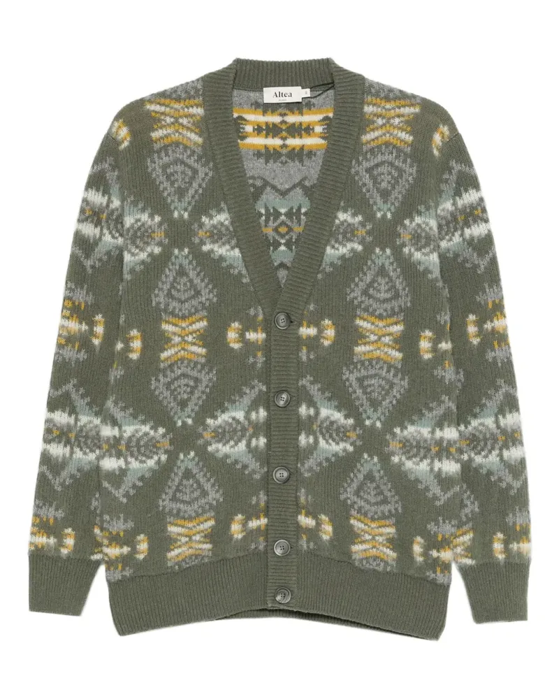 Altea Gemusterter Cardigan - Grün Grün