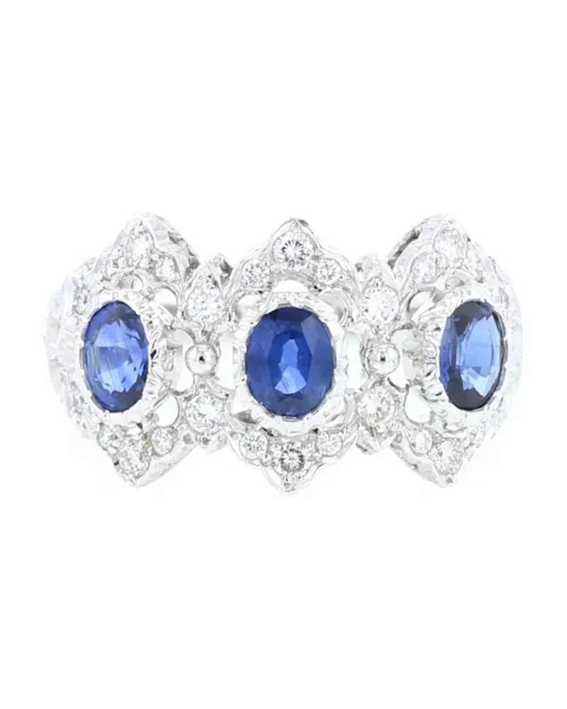 Buccellati 1980 pre-owned Romanza Ring mit Diamant und Saphier - Silber Silber