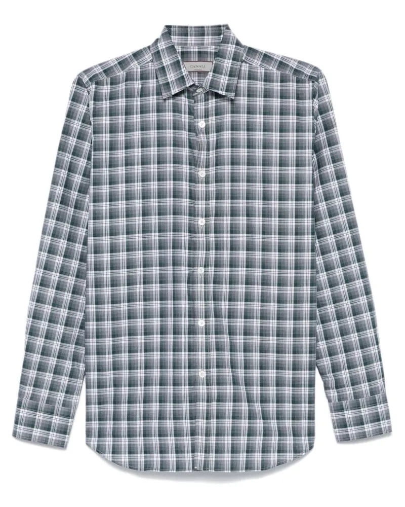 Canali Kariertes Hemd - Grün Grün