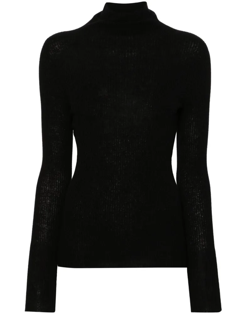 Fabiana Filippi Gerippter Strickpullover Schwarz