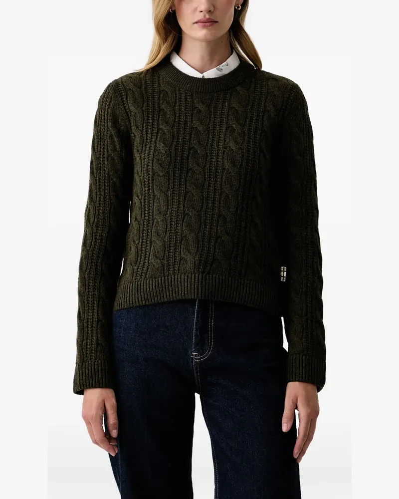 Barbour Joan Pullover mit Zopfmuster - Grün Grün