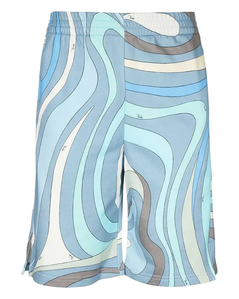 Emilio Pucci Shorts mit Wirbel-Print - Blau Blau