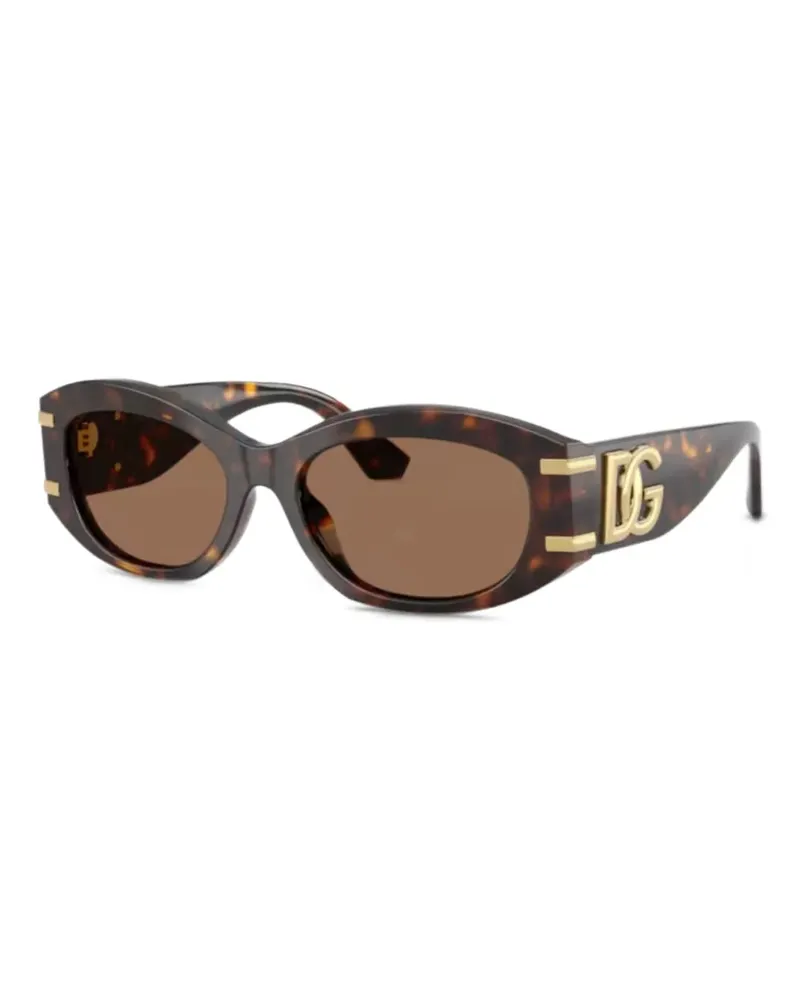 Dolce & Gabbana DG-logo tortoiseshell sunglasses - Braun Braun