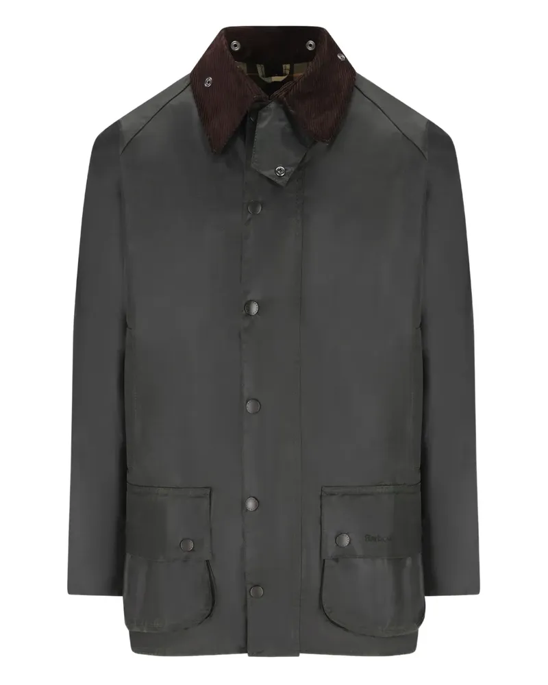 Barbour Gewachste Beaufort Jacke mit Cordkragen - Grau Grau