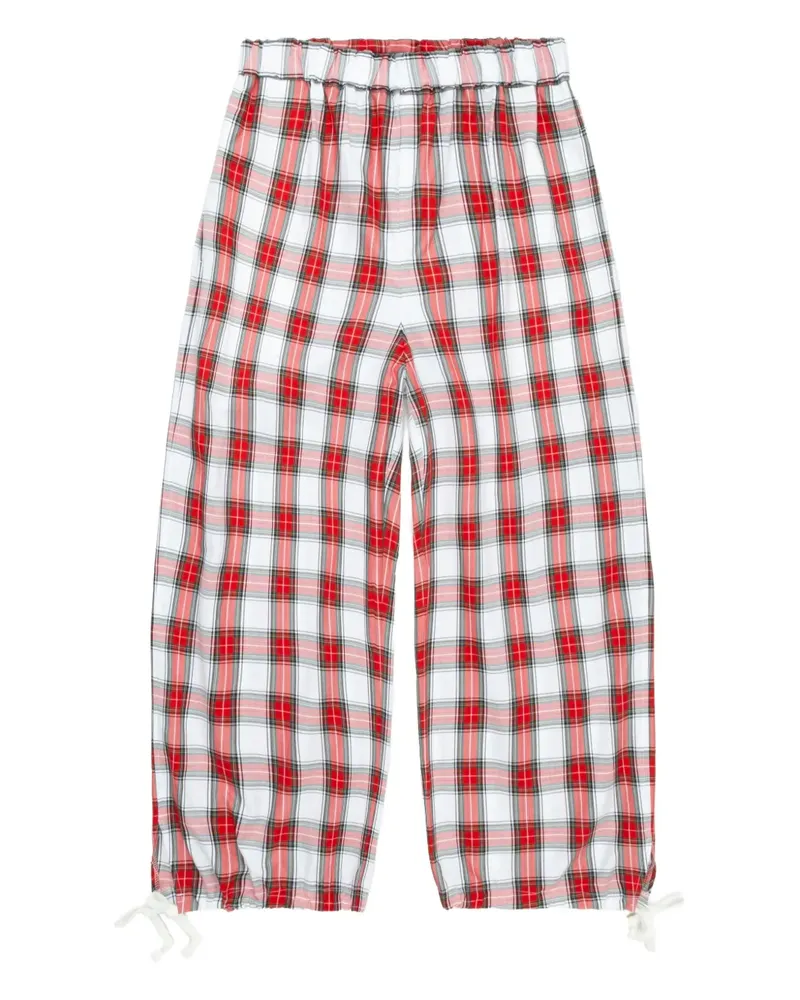 Comme des Garçons Karierte Hose mit Kordelzug - Rot Rot