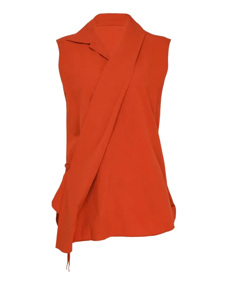 Yohji Yamamoto wrap knot sleeveless shirt - Orange Orange