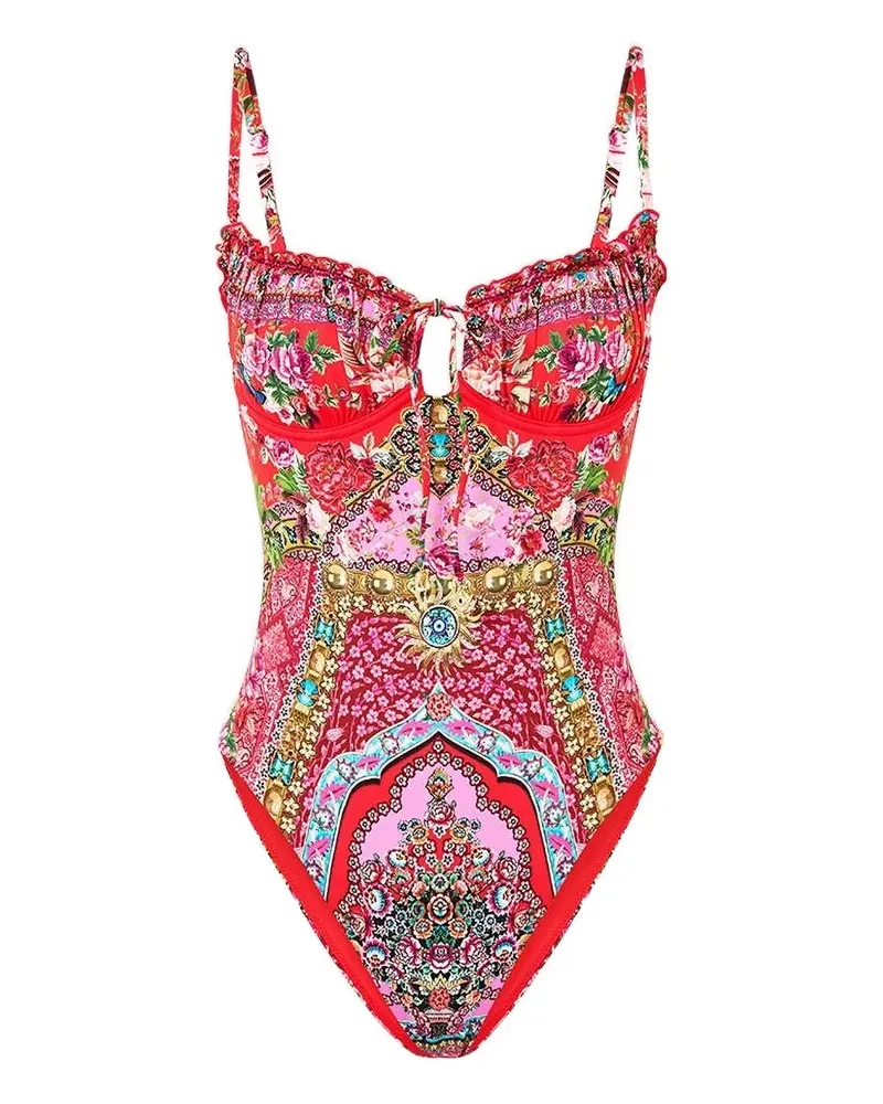 Camilla ruched tie swimsuit - Rot Rot