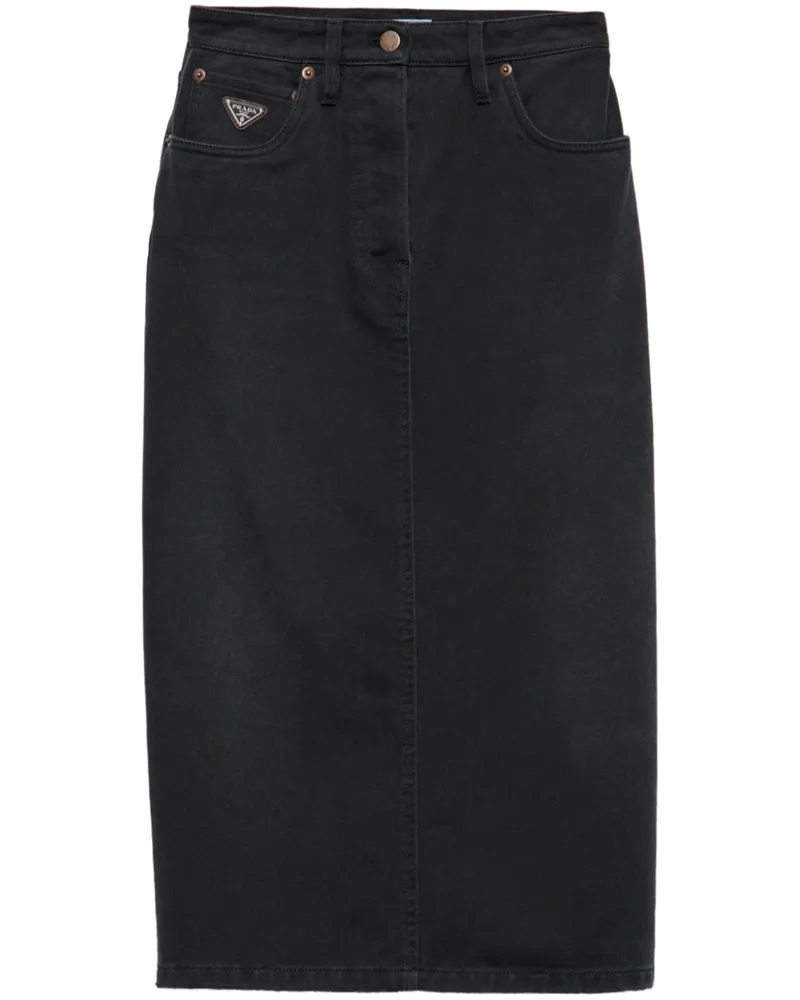 Prada Jeans-Midirock mit Schlitzen - Schwarz Schwarz