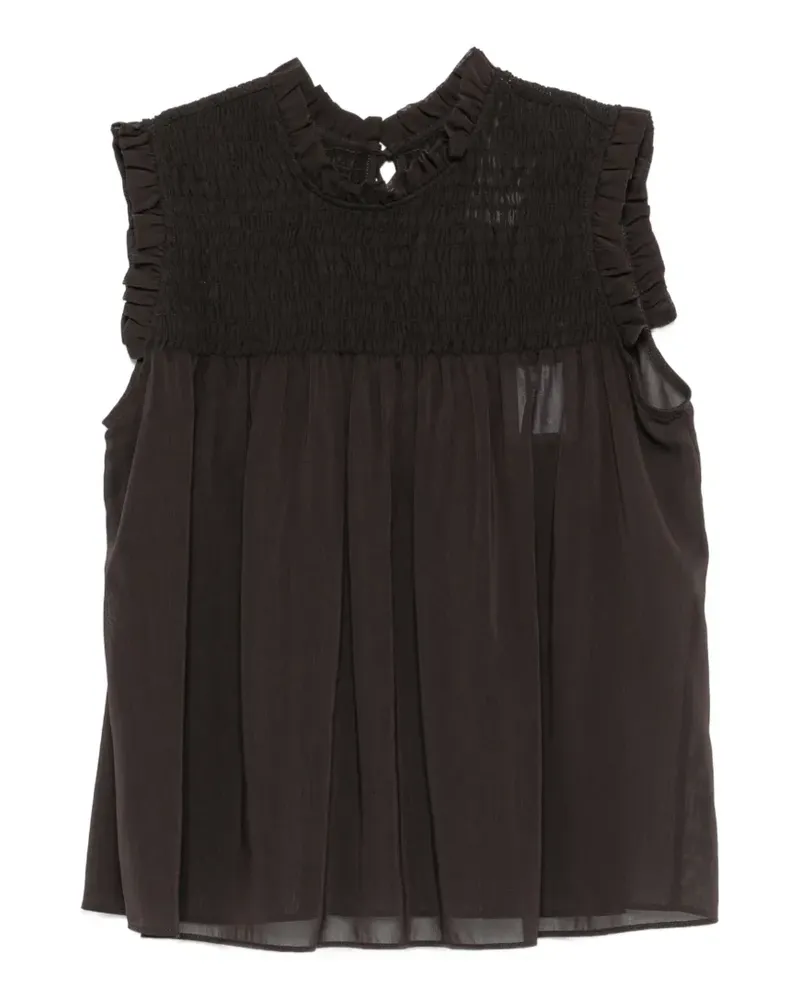 Pinko Ariccia smocked ruffled top - Braun Braun