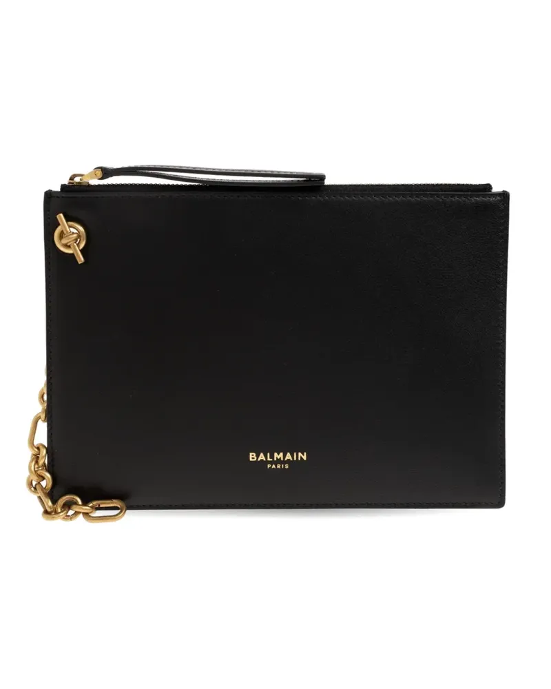 Balmain Clutch mit Kettenriemen - Schwarz Schwarz