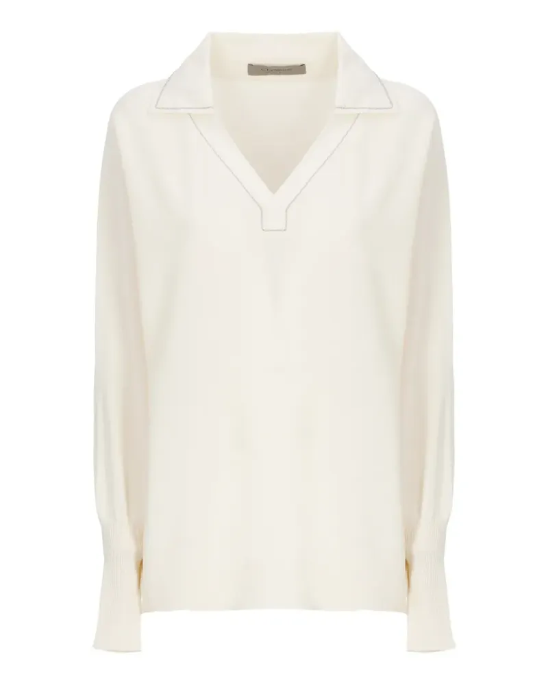 D.EXTERIOR chain-trim collared top - Weiß Weiß