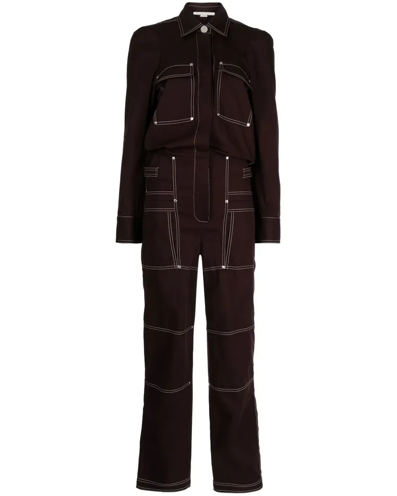 Stella McCartney Jeans-Overall mit Ziernähten - Violett Violett
