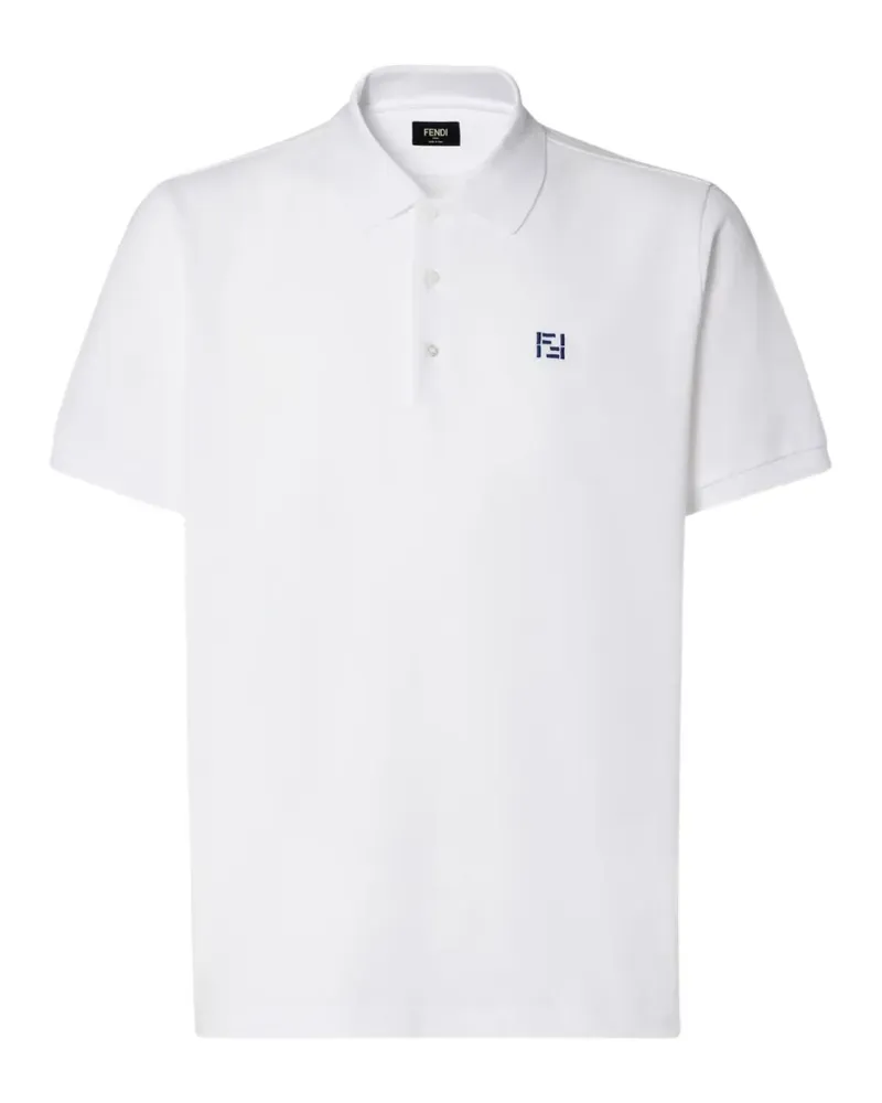 Fendi Poloshirt mit Logo - Weiß Weiß