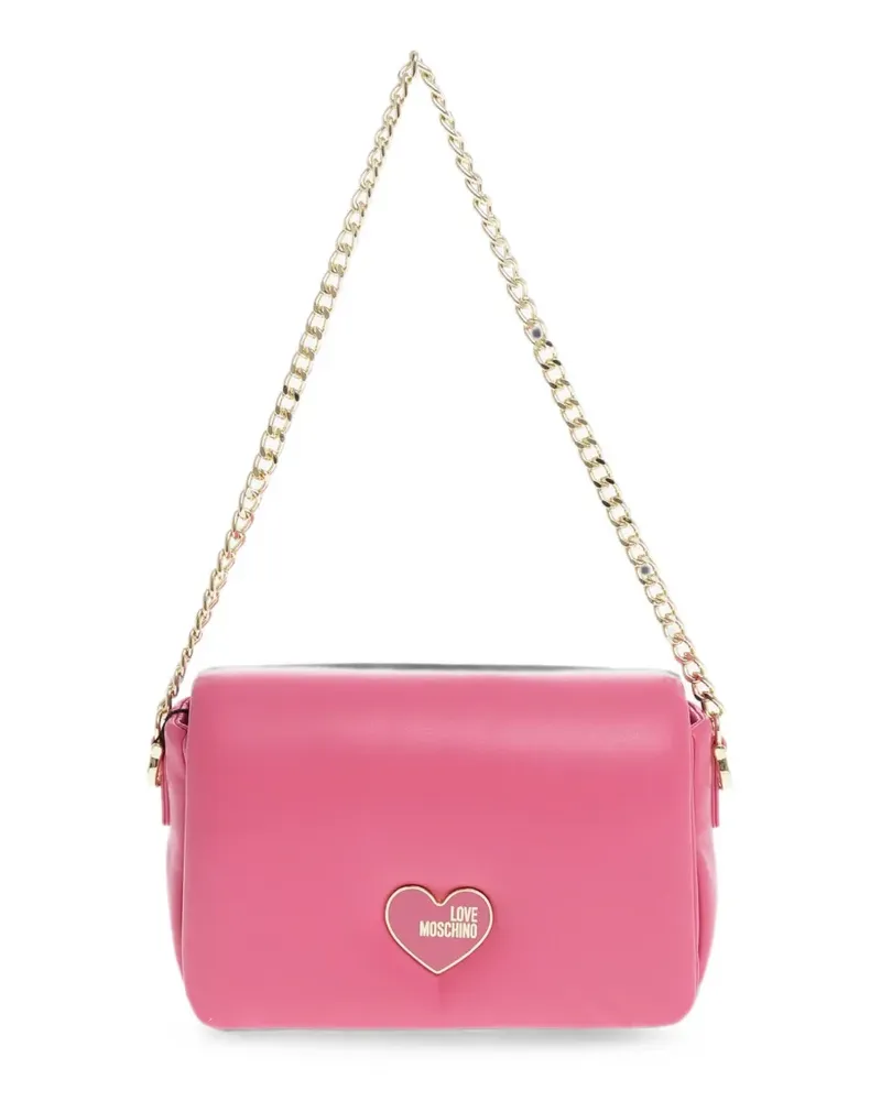 Moschino Love heart-plaque cross body bag - Rosa Rosa