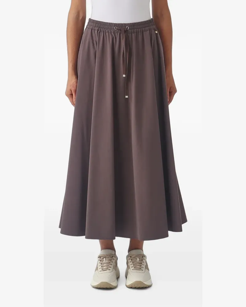 Herno drawstring-waist A-line midi skirt - Braun Braun