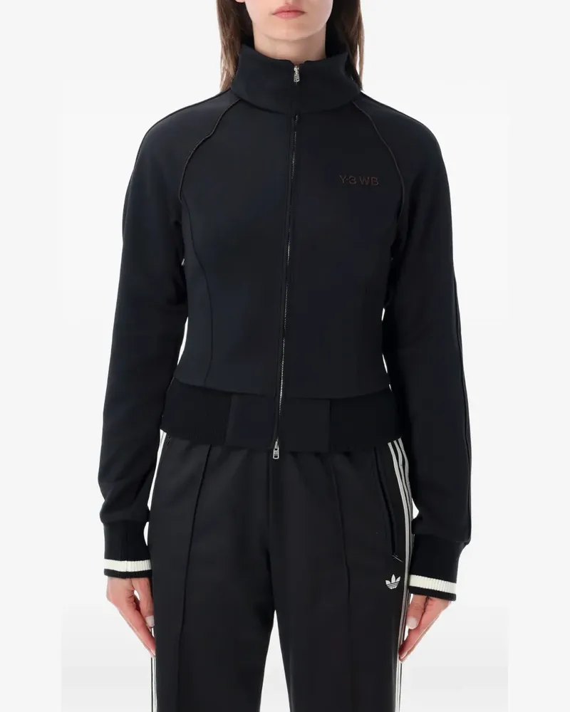 adidas logo-print zip-up jacket - Schwarz Schwarz