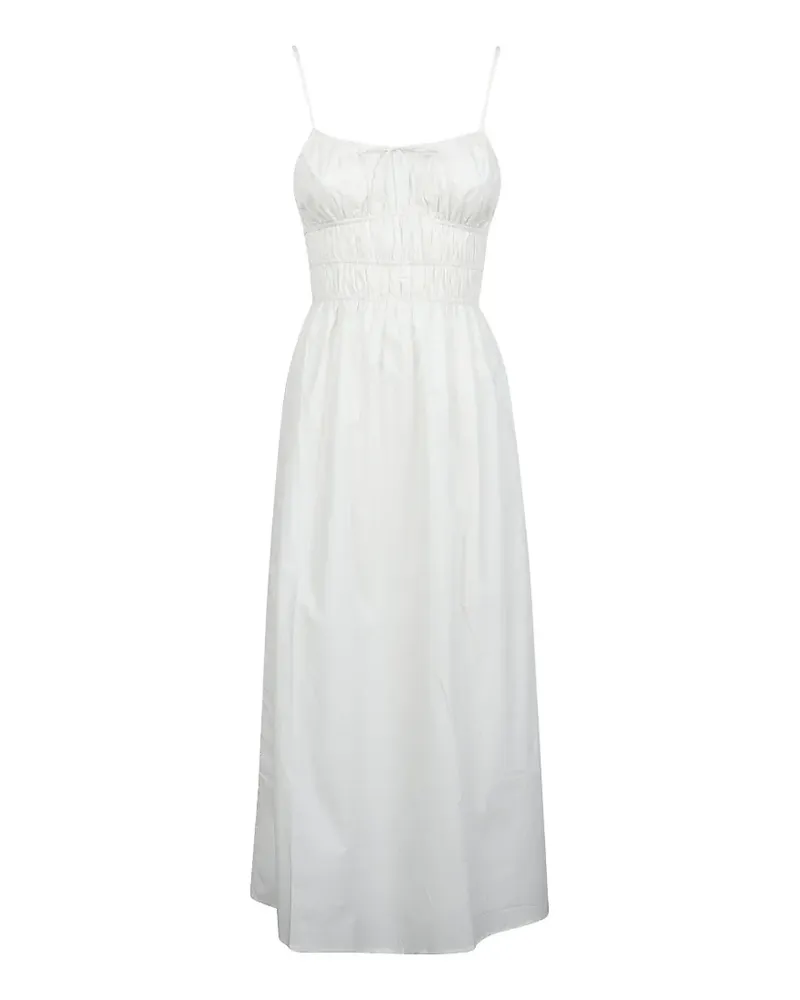 Faithfull The Brand Aya shirred cotton maxi dress - Weiß Weiß