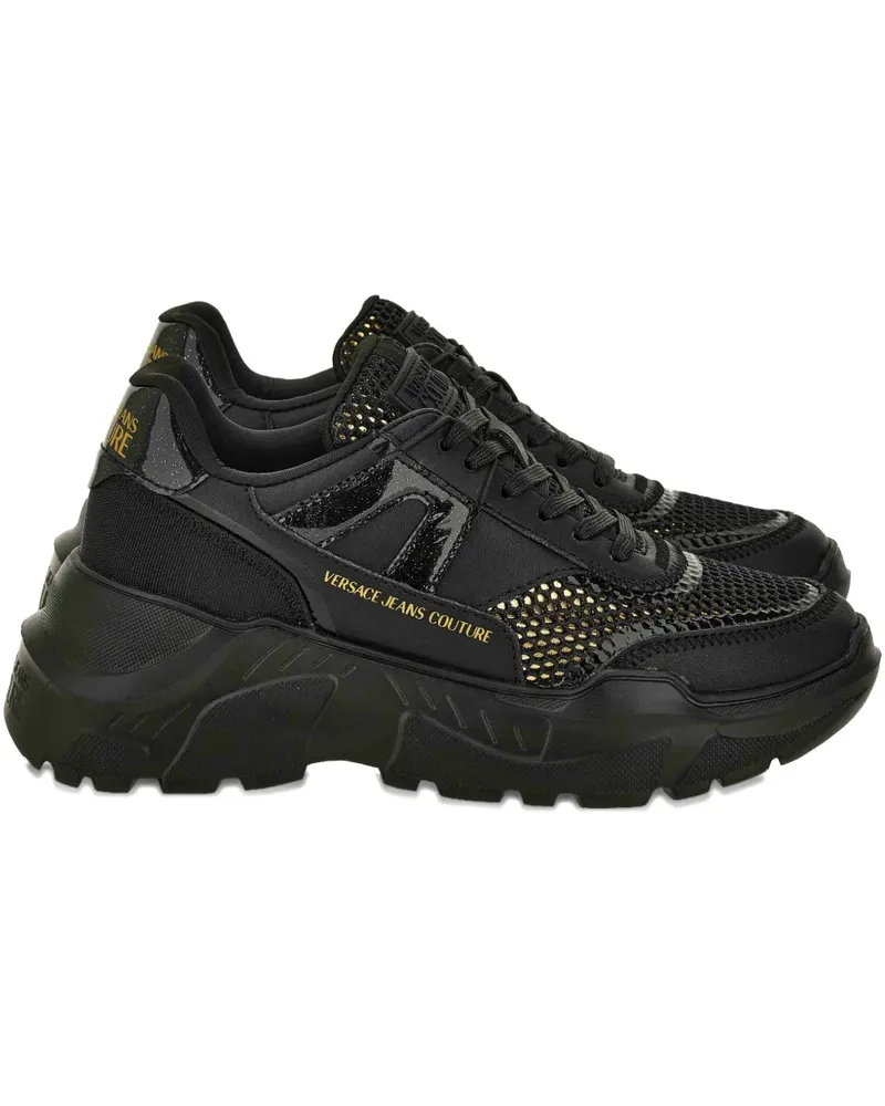 Versace Jeans Verzierte Plateau-Sneakers - Schwarz Schwarz