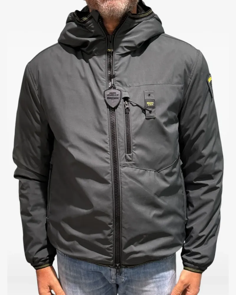 Blauer Derry Kapuzenjacke - Grau Grau