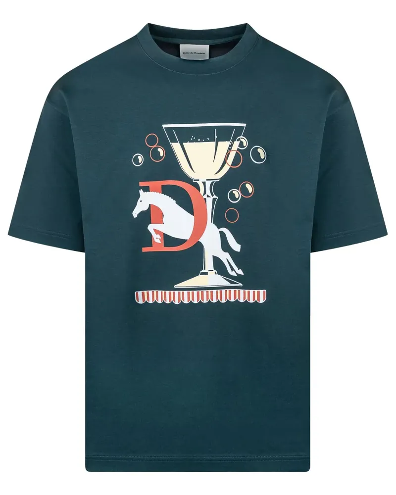 Drôle de Monsieur T-Shirt mit grafischem Print - Grün Grün