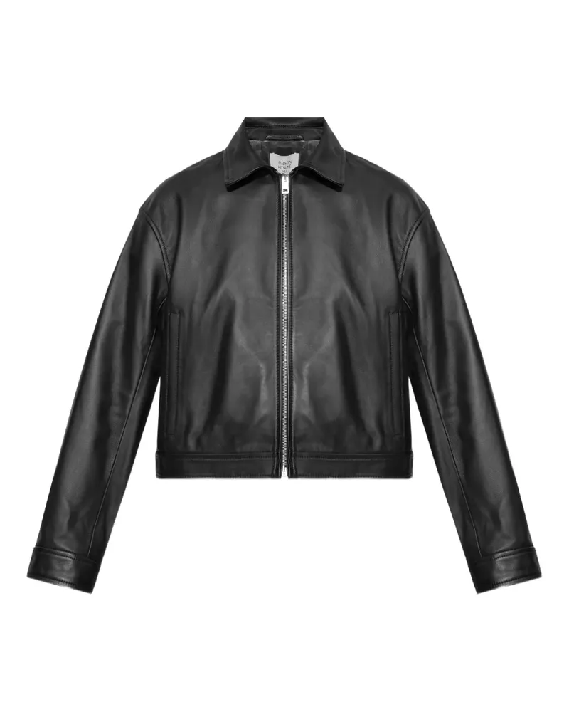 Kitsuné Cropped-Jacke aus Leder - Schwarz Schwarz