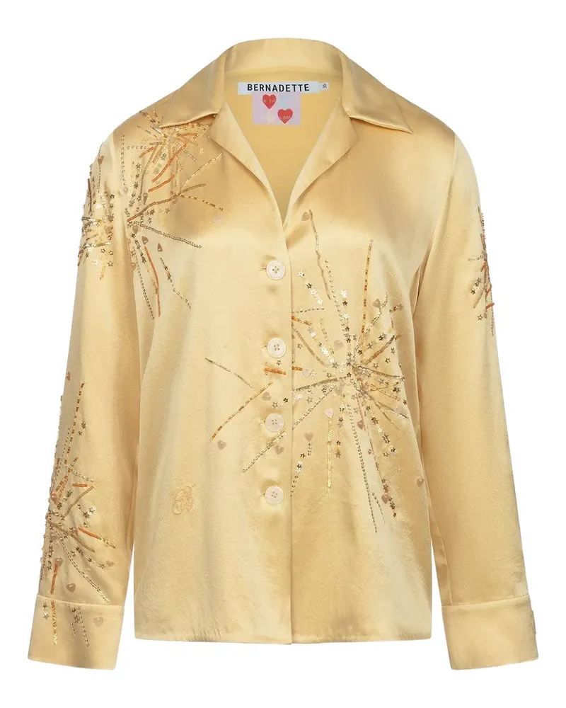 BERNADETTE sparkle sequin blouse - Gelb Gelb
