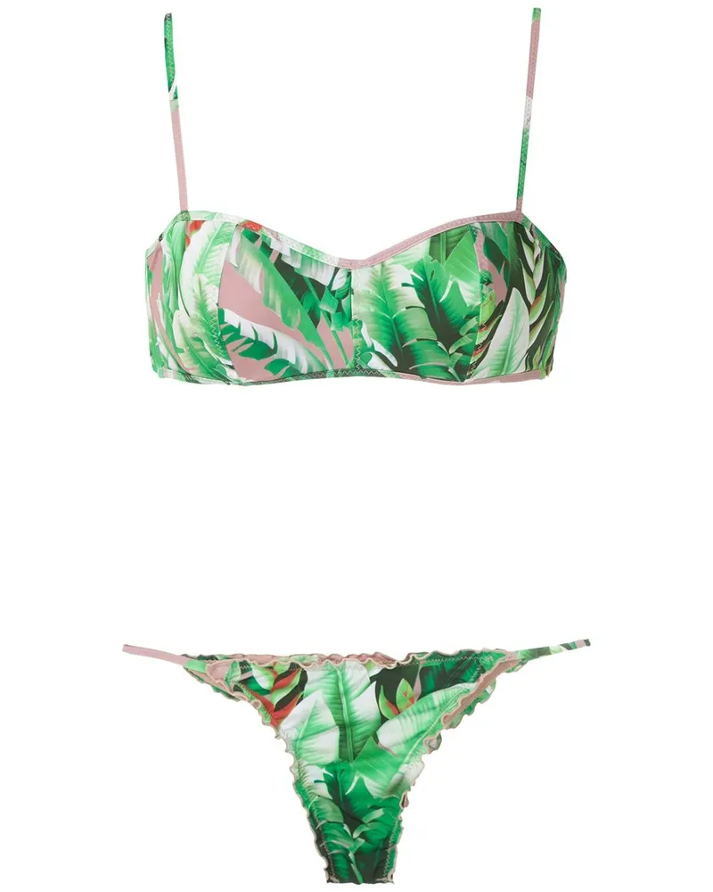 Amir Slama Bikini mit Print - Grün Grün