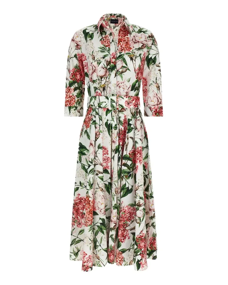Samantha Sung Abelia Midikleid mit Blumen-Print - Weiß Weiß