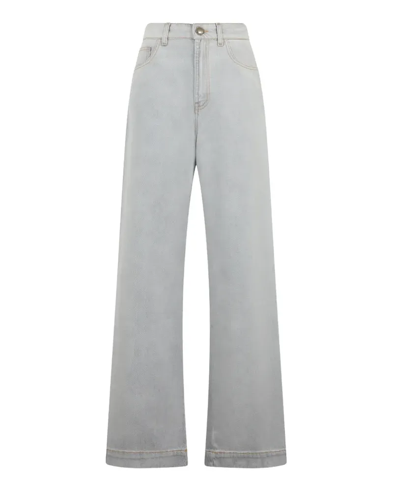 MOORER Zaira Wide-Leg-Jeans - Grau Grau