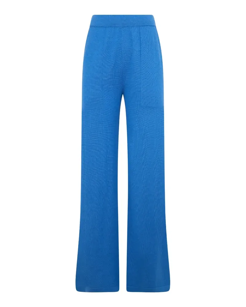 MOORER Matilde fine-knit wide-leg trousers - Blau Blau