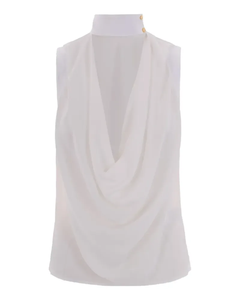 Elisabetta Franchi Drapierte Bluse - Weiß Weiß