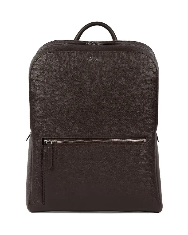 Smythson Ludlow Rucksack mit Reißverschluss - Braun Braun