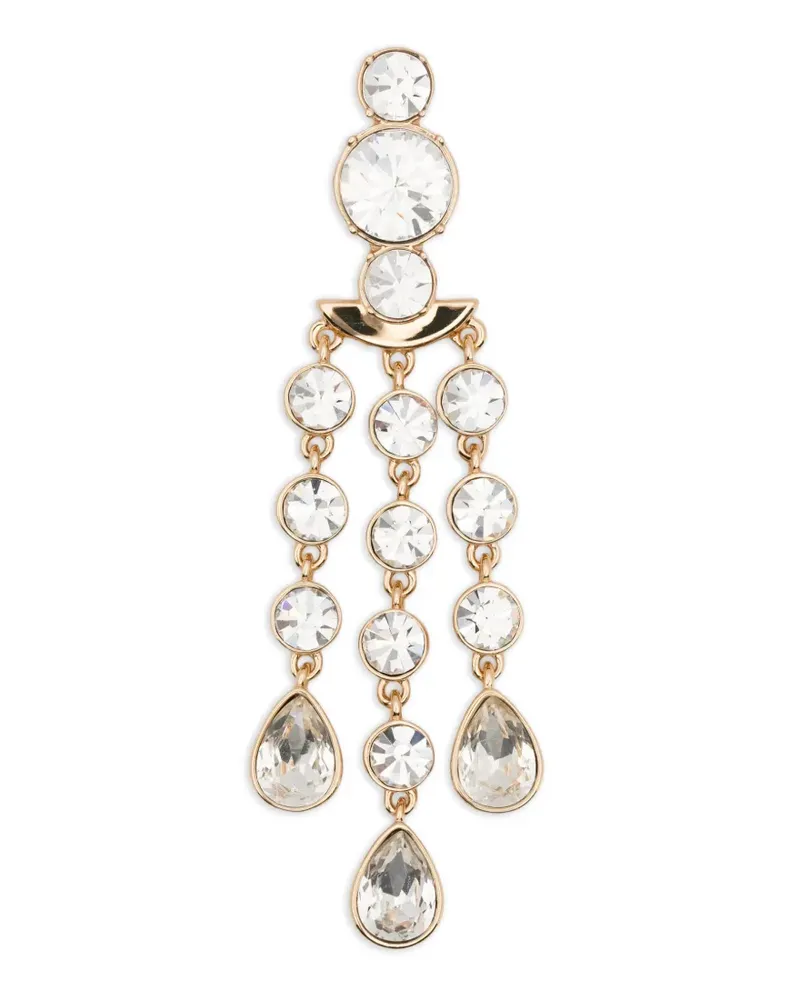 Self-Portrait crystal stones gems earrings - Gold Gold