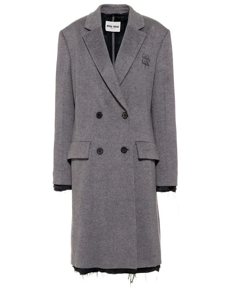 Miu Miu Doppelreihiger Mantel - Grau Grau
