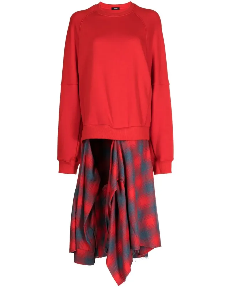 GOEN.J Sweatshirt im Layering-Look - Rot Rot