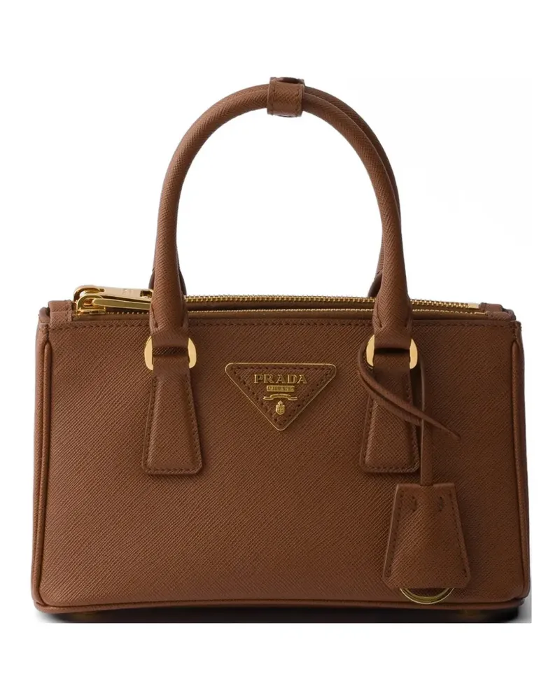 Prada Galleria mini Saffiano-leather bag - Braun Braun