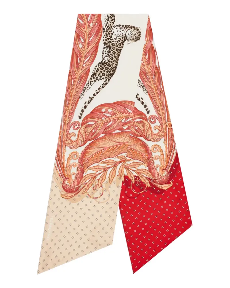 Ferragamo Seidenschal mit Madras-Print - Rot Rot