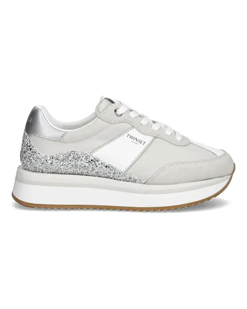 Twin-Set glitter panel sneakers - Nude Nude