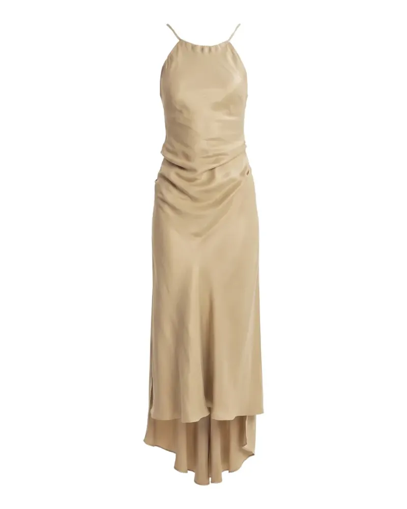 Irina Schrotter Leyla ruched high-low midi dress - Nude Nude