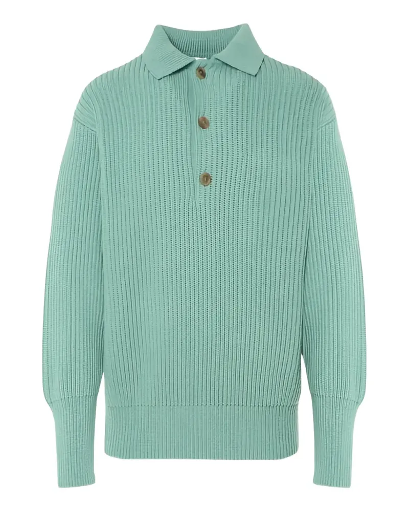 Malo Gestricktes Poloshirt - Grün Grün