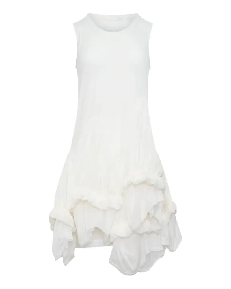 Comme des Garçons sheer layered ruffle mini dress - Weiß Weiß