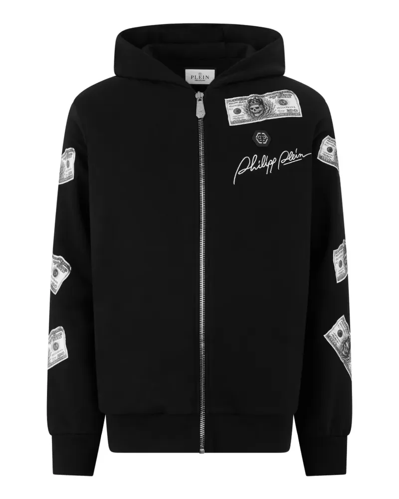 Philipp Plein Dollar Hoodie mit Kristallverzierung - Schwarz Schwarz